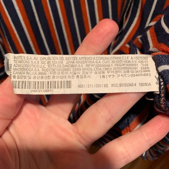 Zara Striped Long Sleeve Button Front Shirt XS - Picture 5 of 6